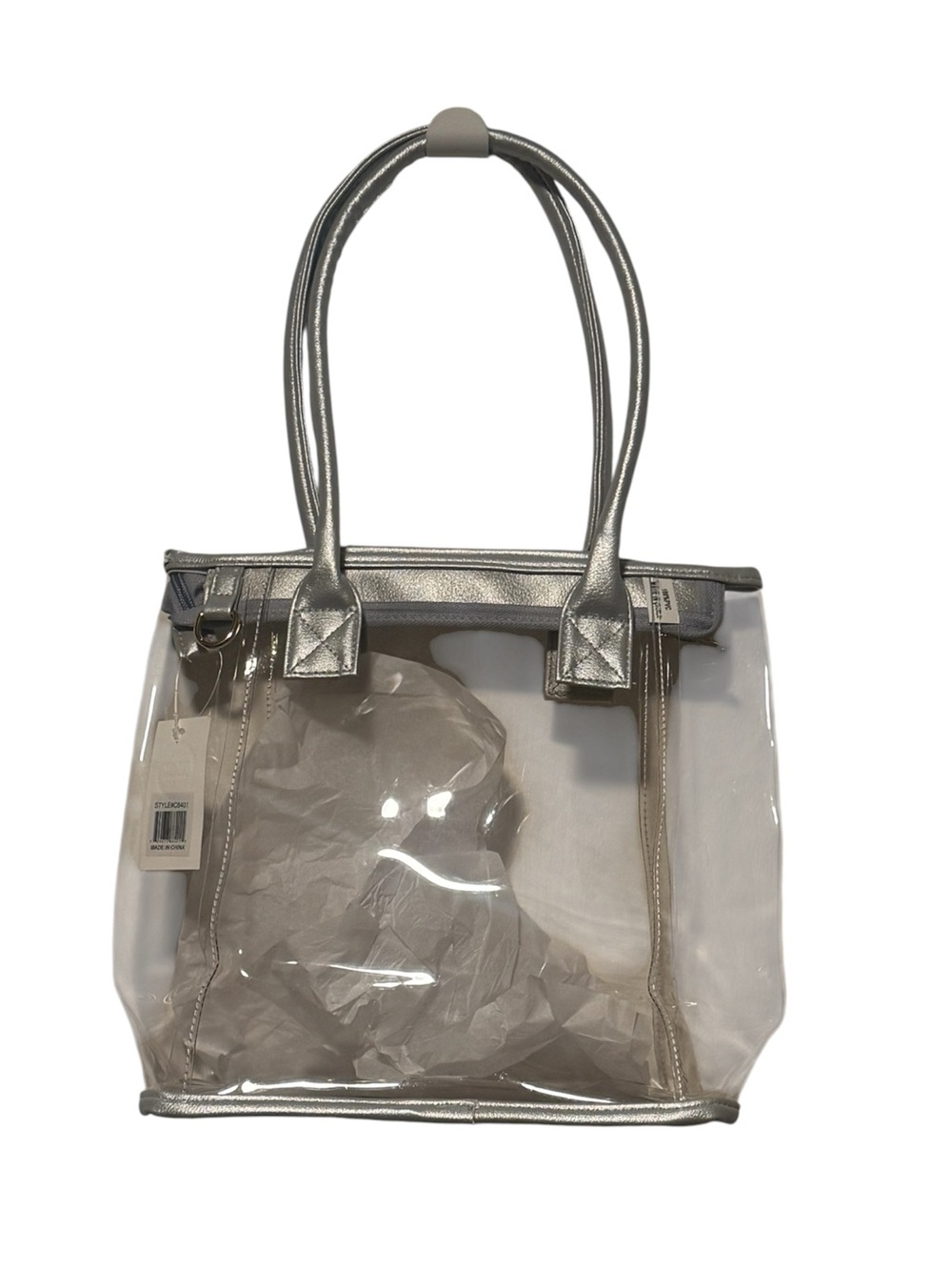 Clear Silver-Trim Tote Bag - Women NWT